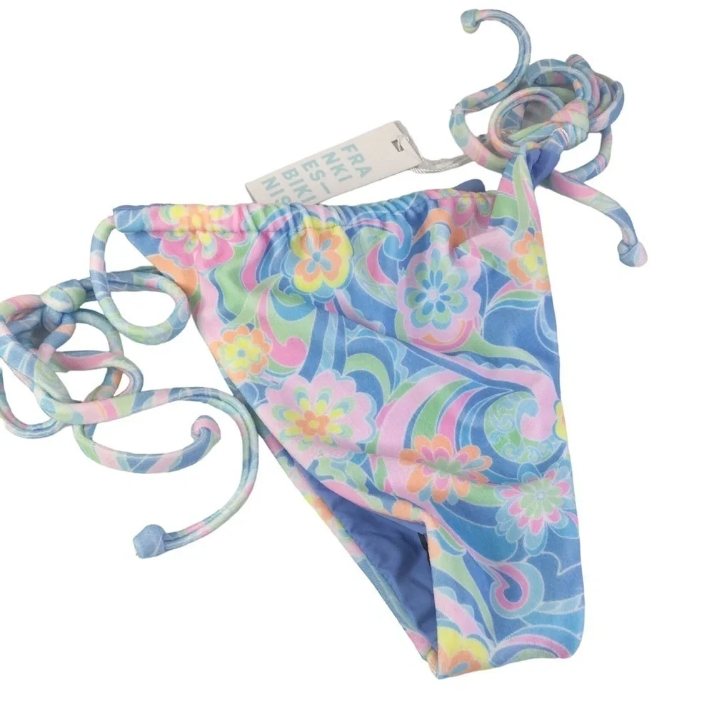 New Frankie’s bikinis Tia terry thong bottom bikini Sunshower Size X-Large